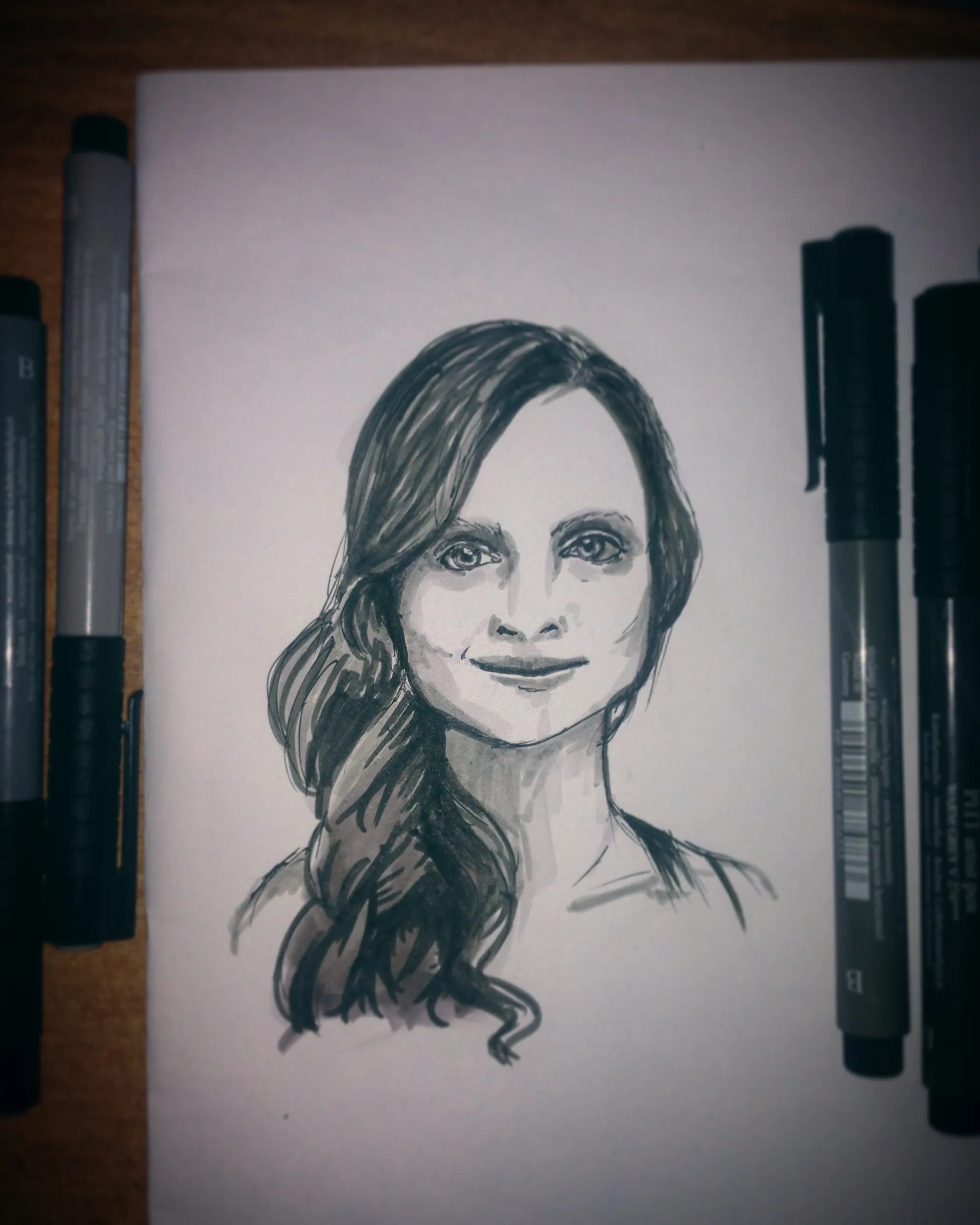 Grey marker portrait